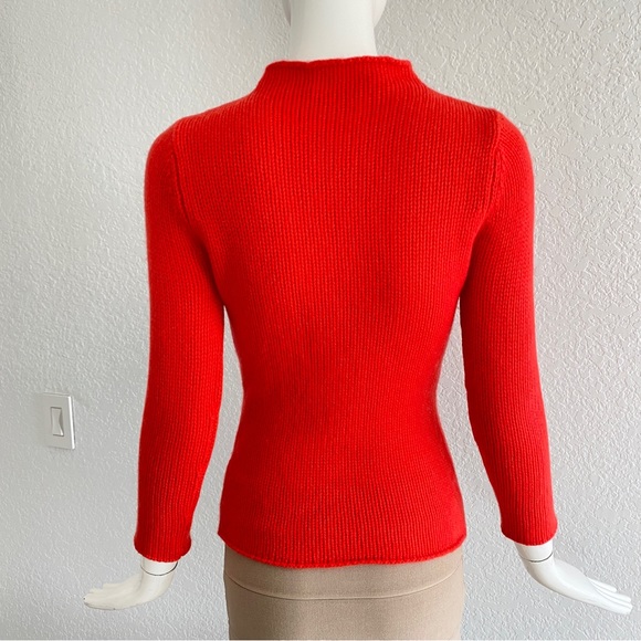 Tahari coral red cashmere sweater - Picture 6 of 10